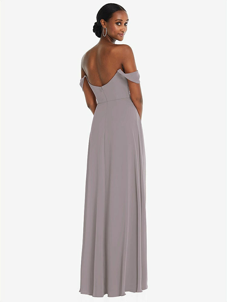 【NEW】【STYLE: 1560】オフショルダー バスク 首 マキシ ドレス フラウンス 袖【COLOR: Cashmere Gray】【SIZE: 00-30W】