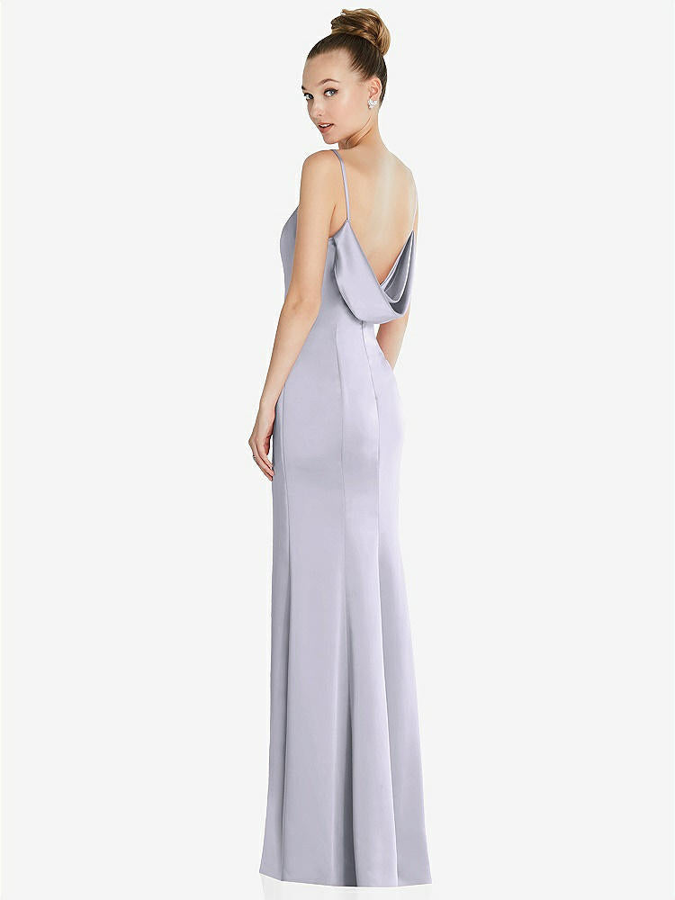 【STYLE: 6856】Draped Cowl-Back Princess Line Dress with Front Slit【COLOR: Silver Dove】