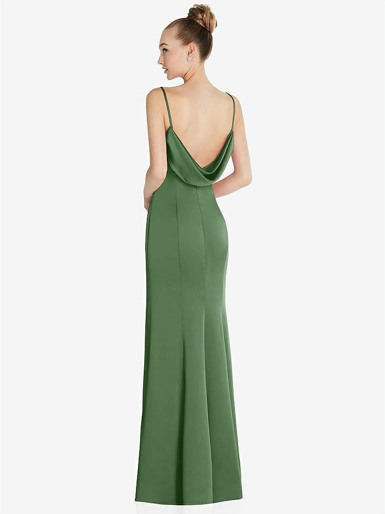 【STYLE: 6856】Draped Cowl-Back Princess Line Dress with Front Slit【COLOR: Vineyard Green】
