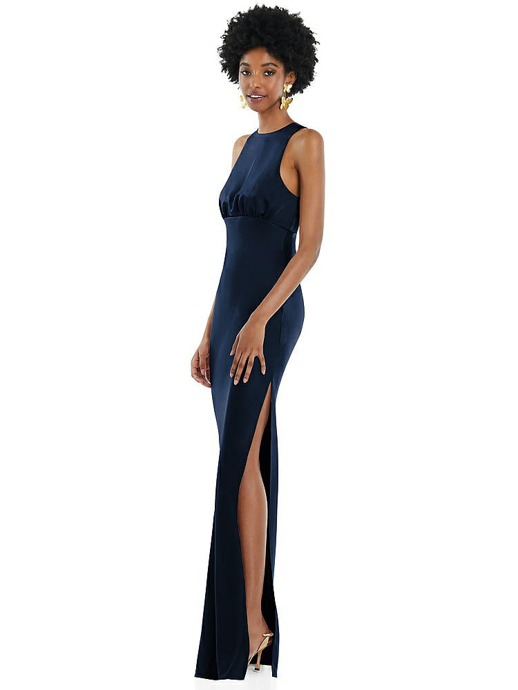 【NEW】【STYLE: LB043】宝石 首 ノースリーブ マキシ ドレス バイアス スカート【COLOR: Midnight Navy】【SIZE: 00-30W】