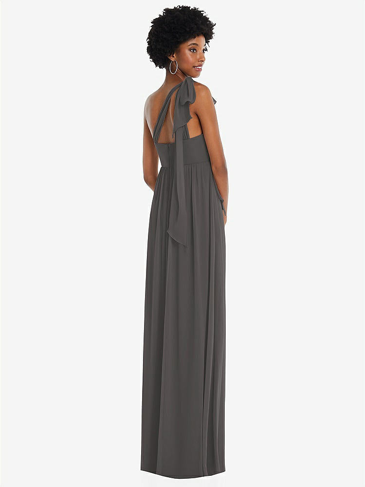 【STYLE: 1564】Convertible Tie-Shoulder Empire Waist Maxi Dress【COLOR: Caviar Gray】
