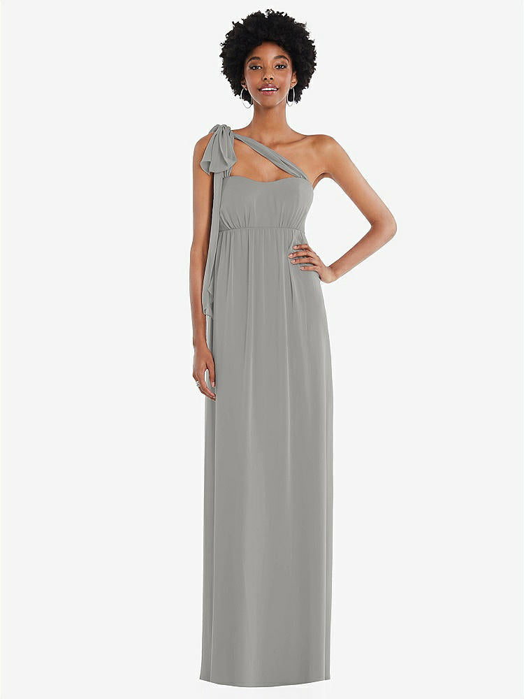 【STYLE: 1564】Convertible Tie-Shoulder Empire Waist Maxi Dress【COLOR: Chelsea Gray】