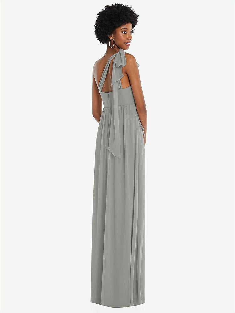 【STYLE: 1564】Convertible Tie-Shoulder Empire Waist Maxi Dress【COLOR: Chelsea Gray】