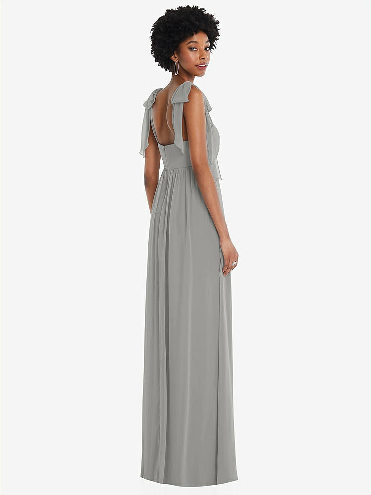 【STYLE: 1564】Convertible Tie-Shoulder Empire Waist Maxi Dress【COLOR: Chelsea Gray】