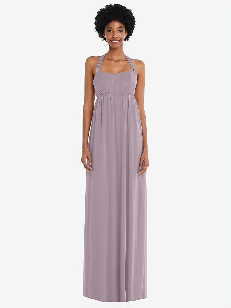 【STYLE: 1564】Convertible Tie-Shoulder Empire Waist Maxi Dress【COLOR: Lilac Dusk】