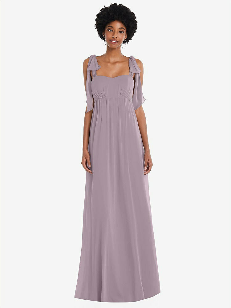 【STYLE: 1564】Convertible Tie-Shoulder Empire Waist Maxi Dress【COLOR: Lilac Dusk】