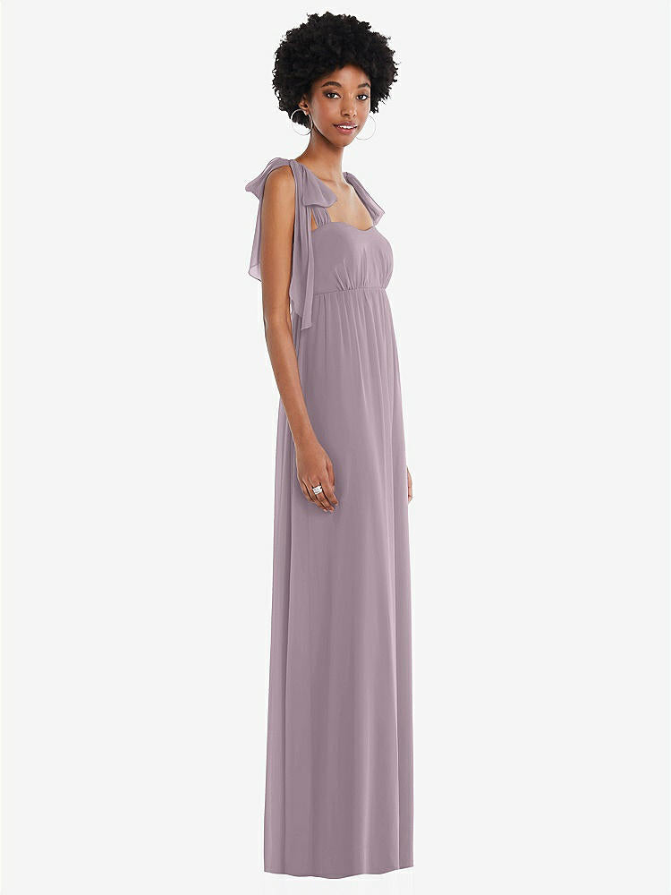 【STYLE: 1564】Convertible Tie-Shoulder Empire Waist Maxi Dress【COLOR: Lilac Dusk】