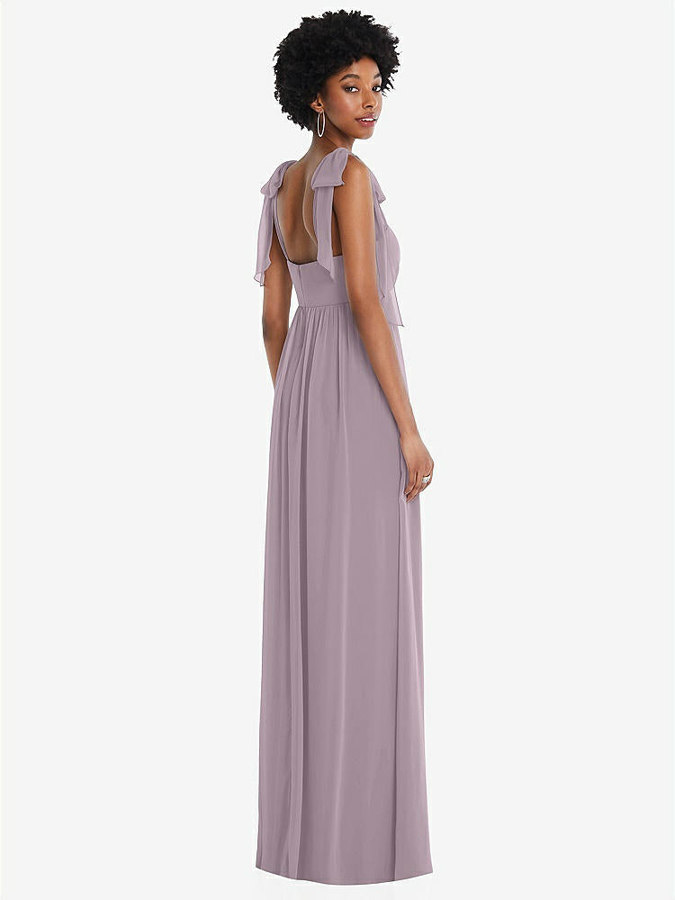 【STYLE: 1564】Convertible Tie-Shoulder Empire Waist Maxi Dress【COLOR: Lilac Dusk】
