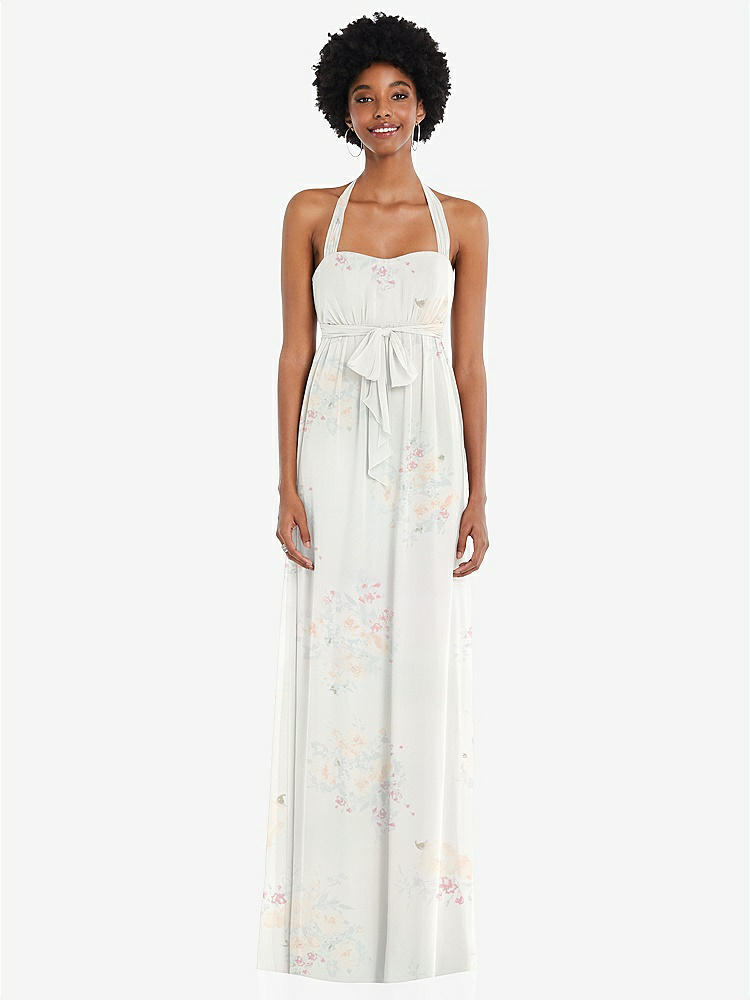 【STYLE: 1564】Convertible Tie-Shoulder Empire Waist Maxi Dress【COLOR: Spring Fling】