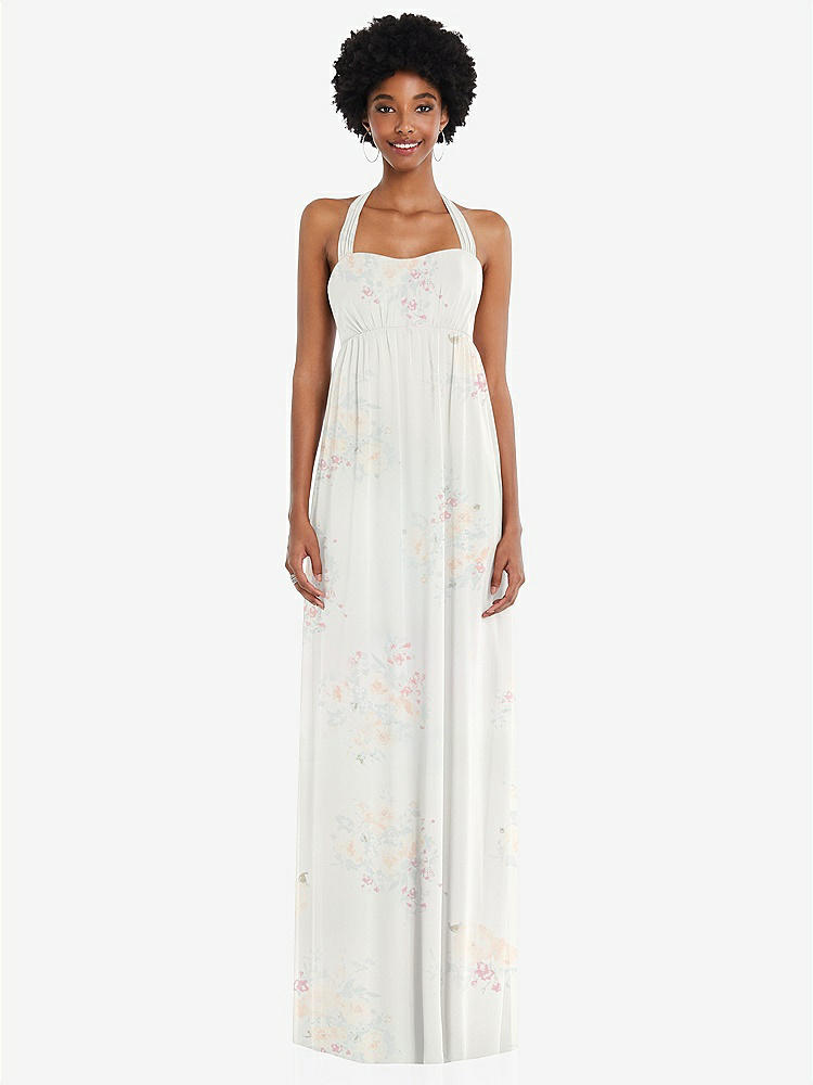 【STYLE: 1564】Convertible Tie-Shoulder Empire Waist Maxi Dress【COLOR: Spring Fling】