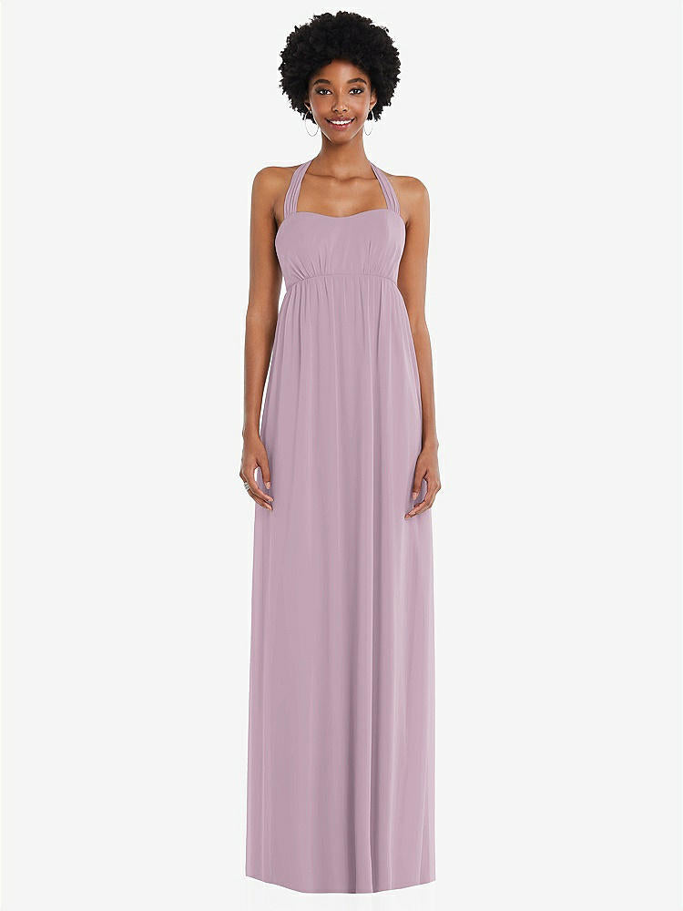 【STYLE: 1564】Convertible Tie-Shoulder Empire Waist Maxi Dress【COLOR: Suede Rose】