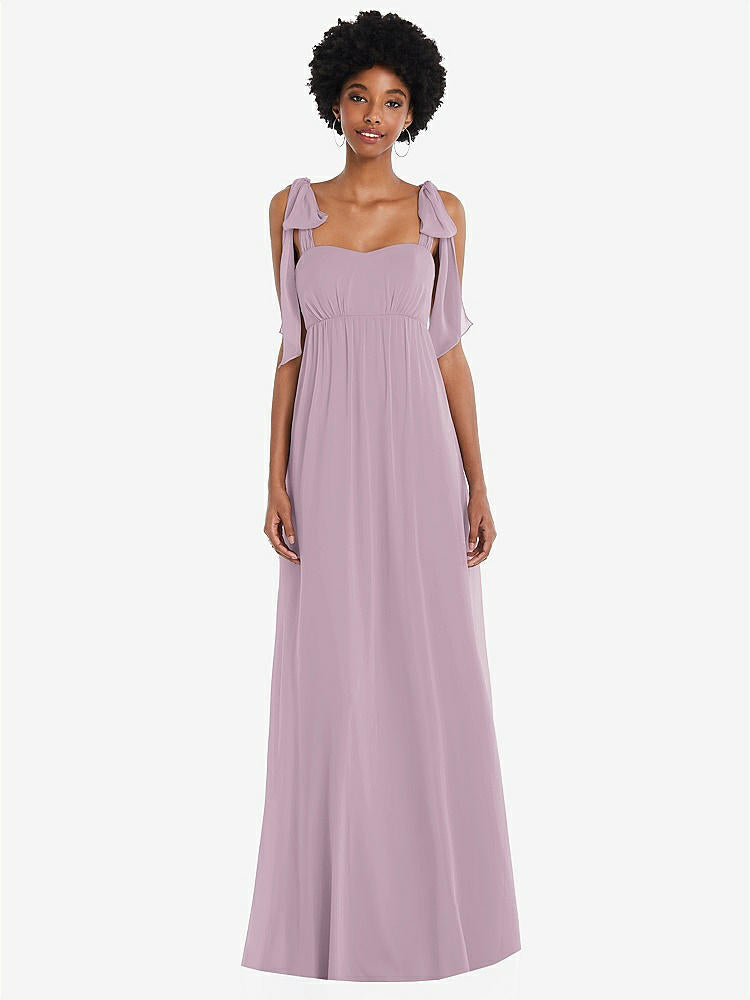 【STYLE: 1564】Convertible Tie-Shoulder Empire Waist Maxi Dress【COLOR: Suede Rose】
