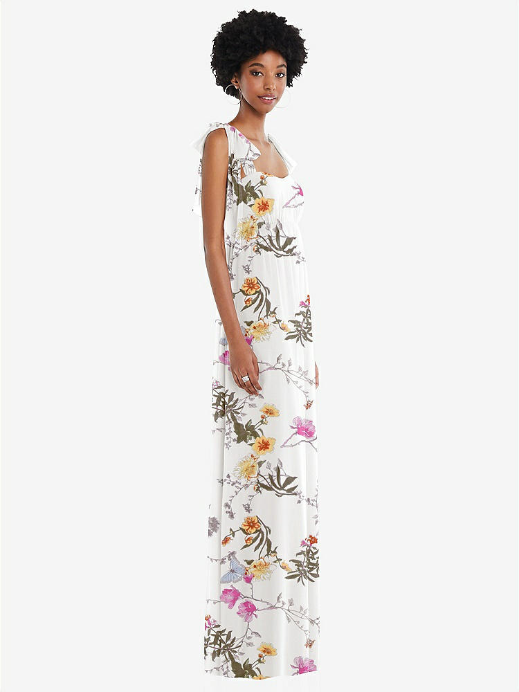 【NEW】【STYLE: 1564】コンバーチブル タイショルダー 帝国 ウエスト マキシ ドレス【COLOR: Butterfly Botanica Ivory】【SIZE: 00-30W】