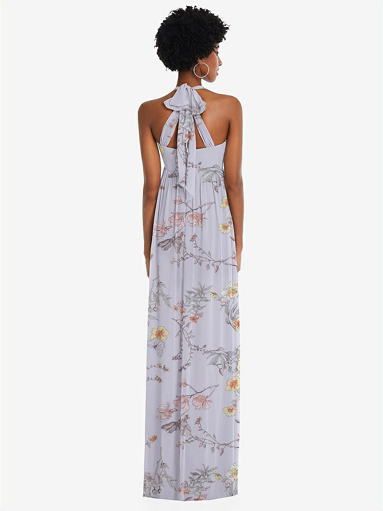 【STYLE: 1564】Convertible Tie-Shoulder Empire Waist Maxi Dress【COLOR: Butterfly Botanica Silver Dove】