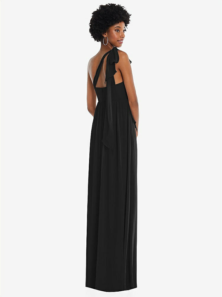 【STYLE: 1564】Convertible Tie-Shoulder Empire Waist Maxi Dress【COLOR: Black】
