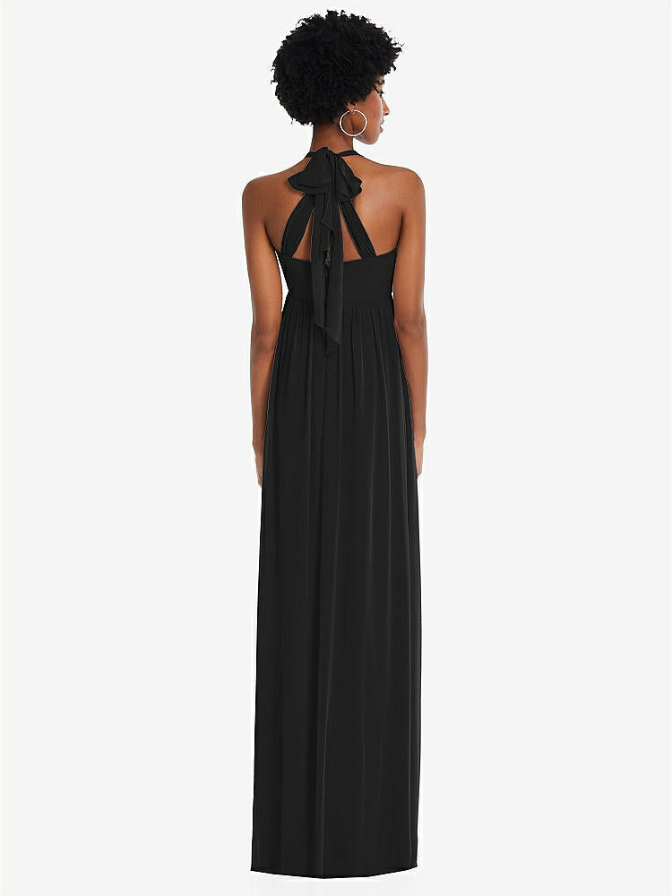 【STYLE: 1564】Convertible Tie-Shoulder Empire Waist Maxi Dress【COLOR: Black】