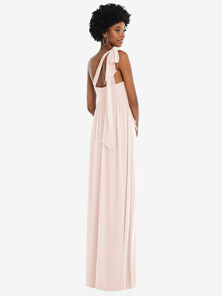 【STYLE: 1564】Convertible Tie-Shoulder Empire Waist Maxi Dress【COLOR: Blush】