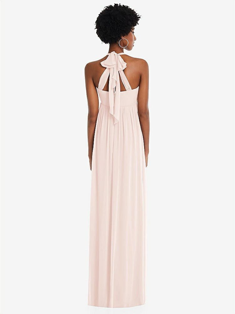 【STYLE: 1564】Convertible Tie-Shoulder Empire Waist Maxi Dress【COLOR: Blush】