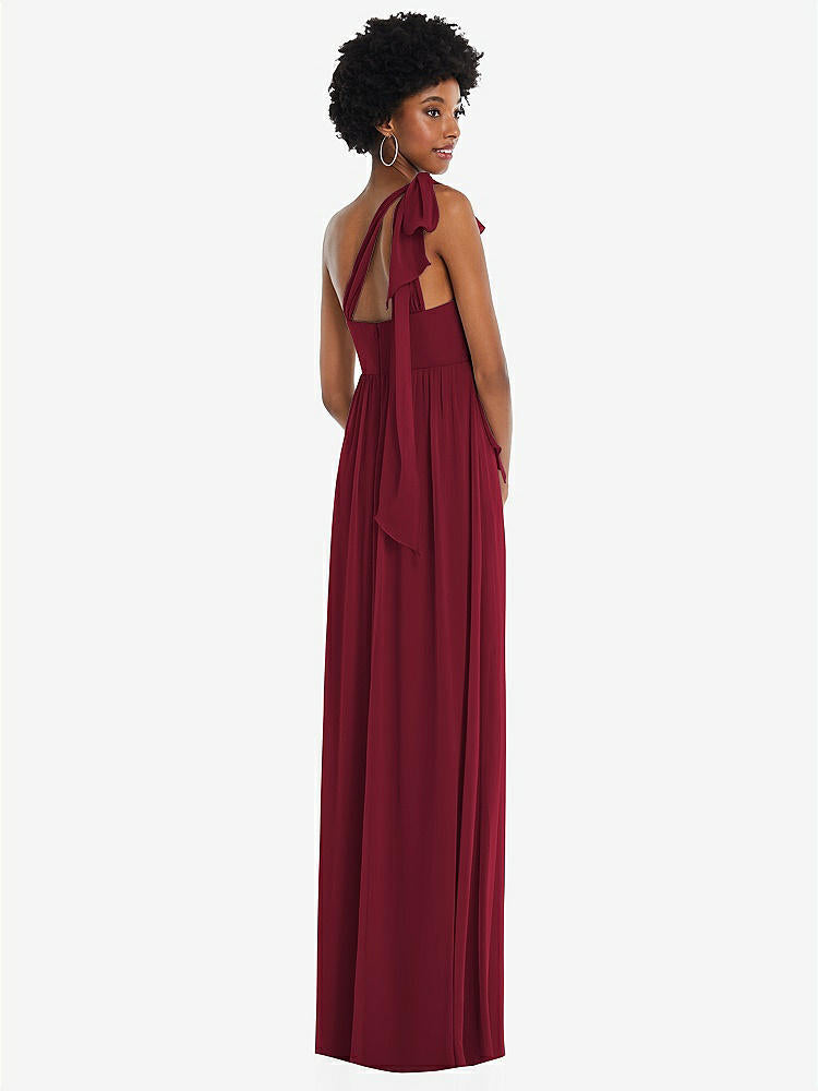 【NEW】【STYLE: 1564】コンバーチブル タイショルダー 帝国 ウエスト マキシ ドレス【COLOR: Burgundy】【SIZE: 00-30W】