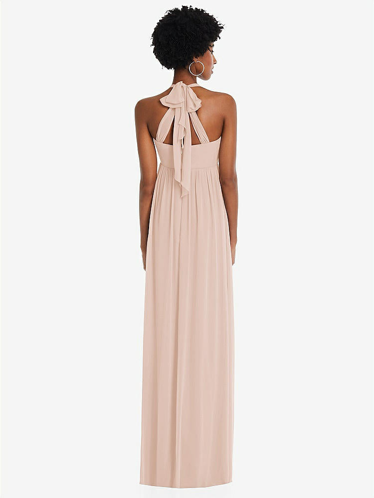 【STYLE: 1564】Convertible Tie-Shoulder Empire Waist Maxi Dress【COLOR: Cameo】