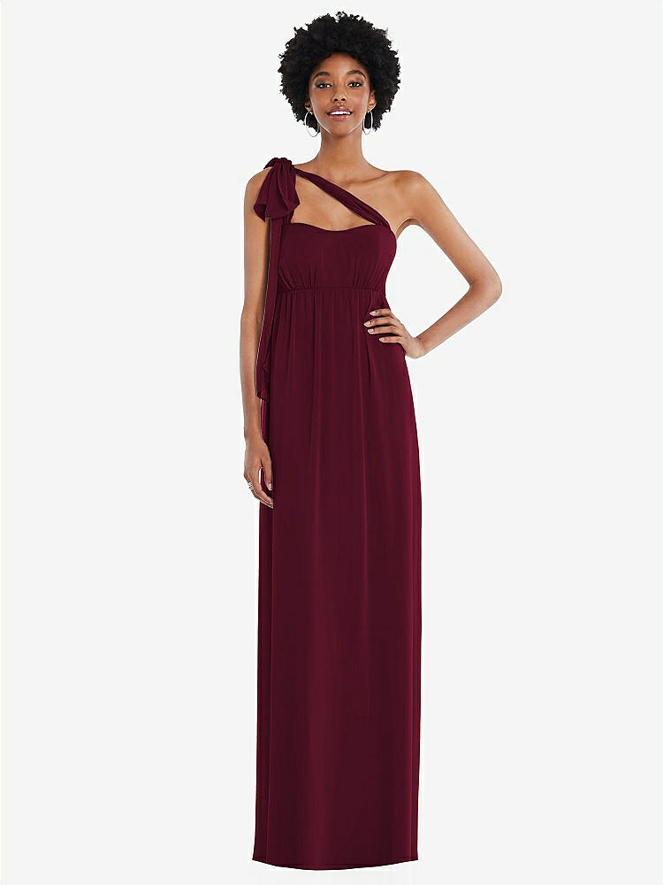 【NEW】【STYLE: 1564】コンバーチブル タイショルダー 帝国 ウエスト マキシ ドレス【COLOR: Cabernet】【SIZE: 00-30W】