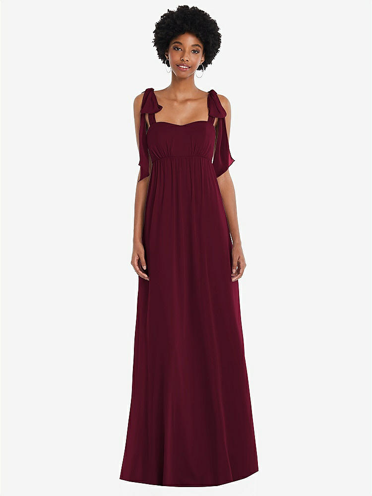 【NEW】【STYLE: 1564】コンバーチブル タイショルダー 帝国 ウエスト マキシ ドレス【COLOR: Cabernet】【SIZE: 00-30W】