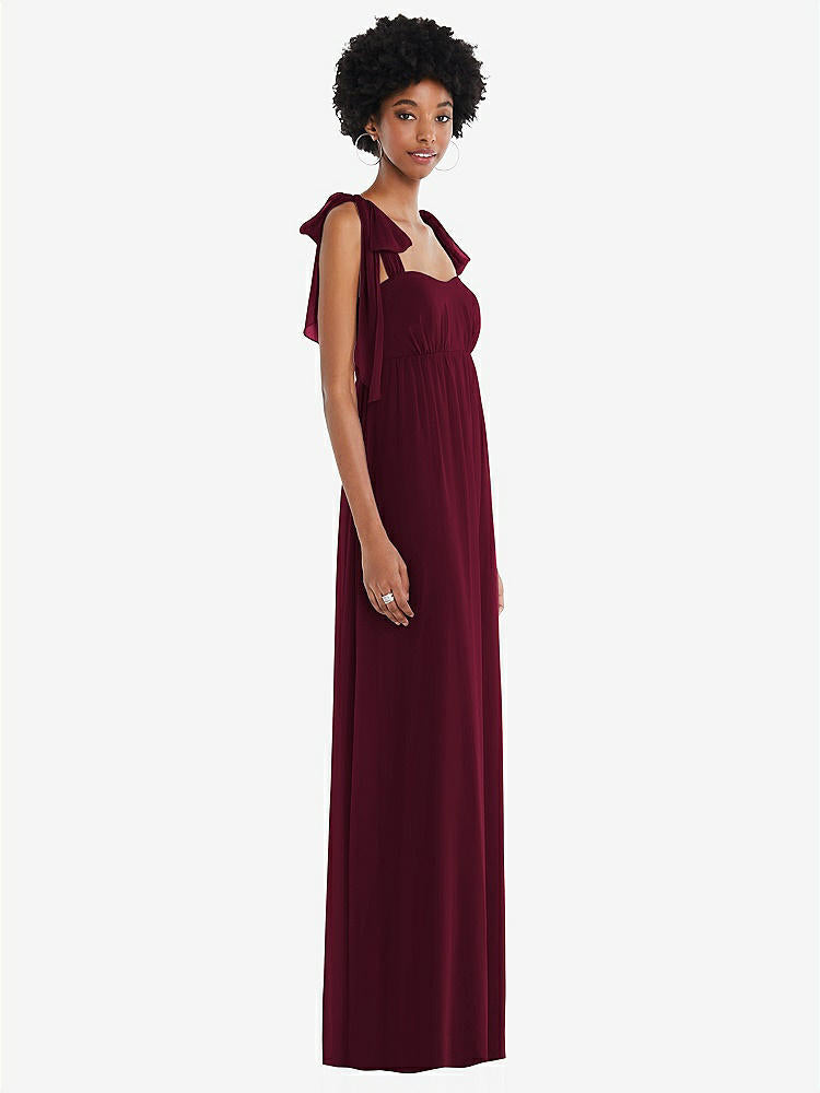 【NEW】【STYLE: 1564】コンバーチブル タイショルダー 帝国 ウエスト マキシ ドレス【COLOR: Cabernet】【SIZE: 00-30W】