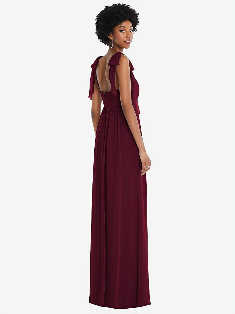 【NEW】【STYLE: 1564】コンバーチブル タイショルダー 帝国 ウエスト マキシ ドレス【COLOR: Cabernet】【SIZE: 00-30W】