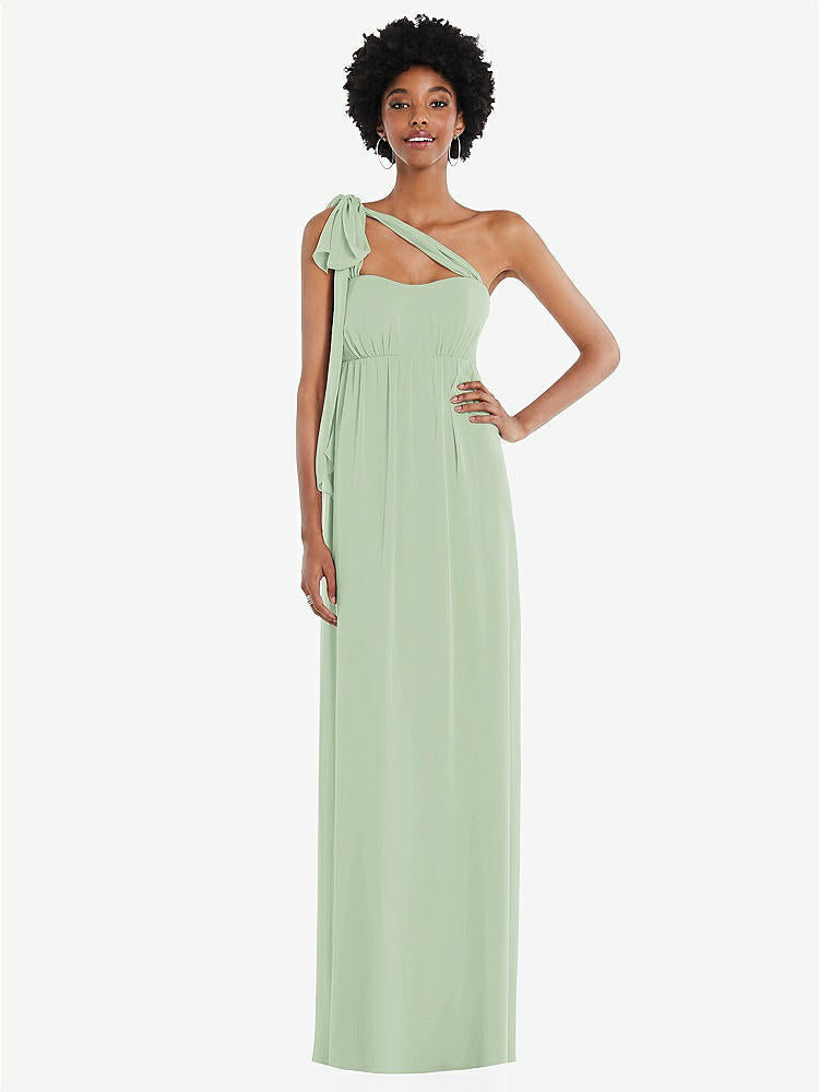 【STYLE: 1564】Convertible Tie-Shoulder Empire Waist Maxi Dress【COLOR: Celadon】