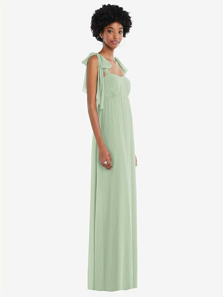 【STYLE: 1564】Convertible Tie-Shoulder Empire Waist Maxi Dress【COLOR: Celadon】