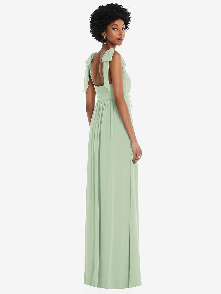 【STYLE: 1564】Convertible Tie-Shoulder Empire Waist Maxi Dress【COLOR: Celadon】