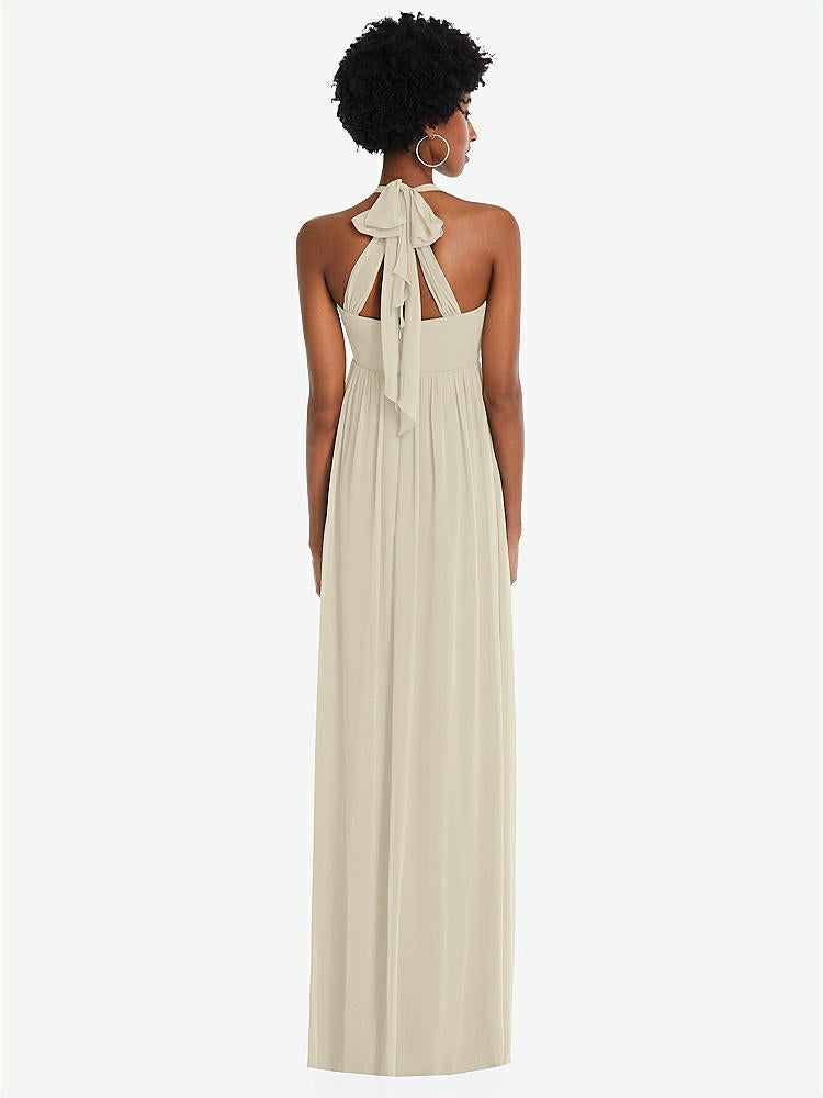 【STYLE: 1564】Convertible Tie-Shoulder Empire Waist Maxi Dress【COLOR: Champagne】