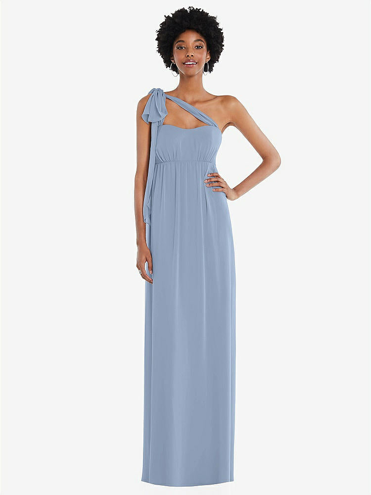【STYLE: 1564】Convertible Tie-Shoulder Empire Waist Maxi Dress【COLOR: Cloudy】