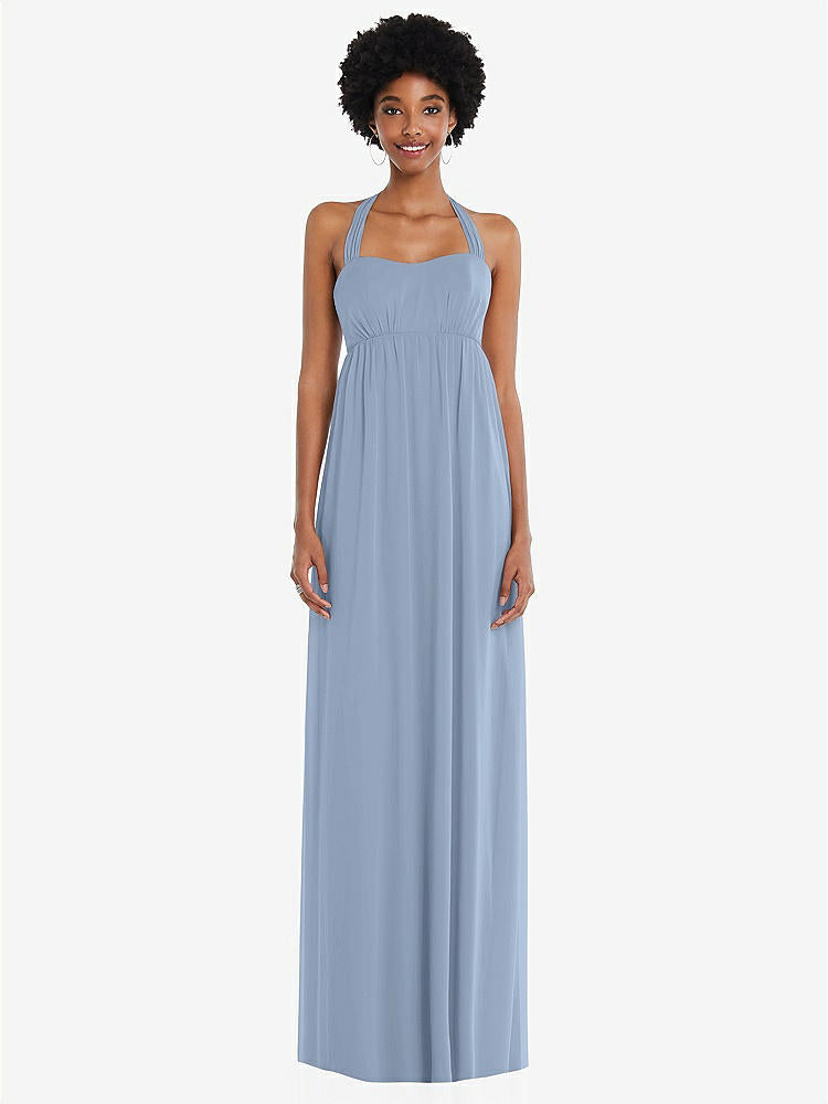 【STYLE: 1564】Convertible Tie-Shoulder Empire Waist Maxi Dress【COLOR: Cloudy】