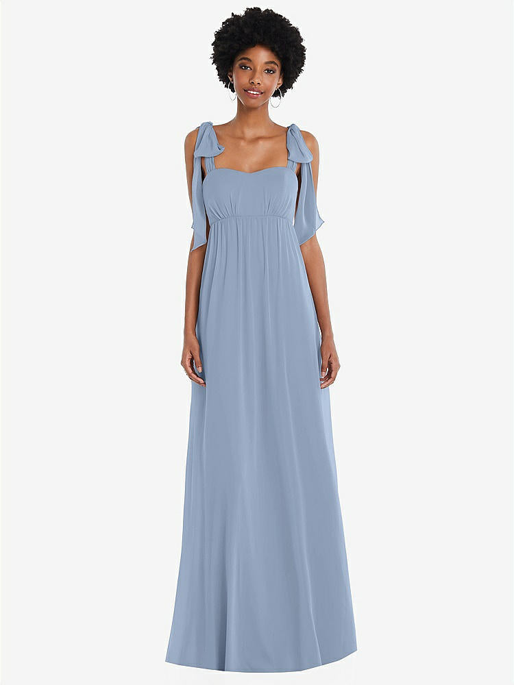 【STYLE: 1564】Convertible Tie-Shoulder Empire Waist Maxi Dress【COLOR: Cloudy】