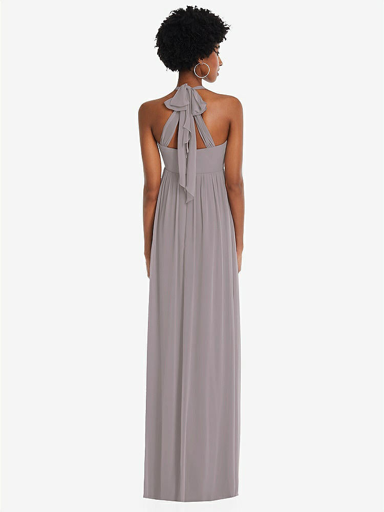 【STYLE: 1564】Convertible Tie-Shoulder Empire Waist Maxi Dress【COLOR: Cashmere Gray】