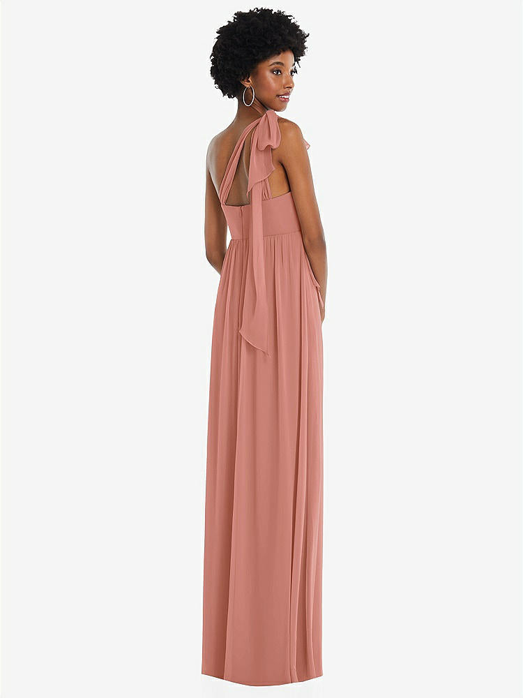 【STYLE: 1564】Convertible Tie-Shoulder Empire Waist Maxi Dress【COLOR: Desert Rose】