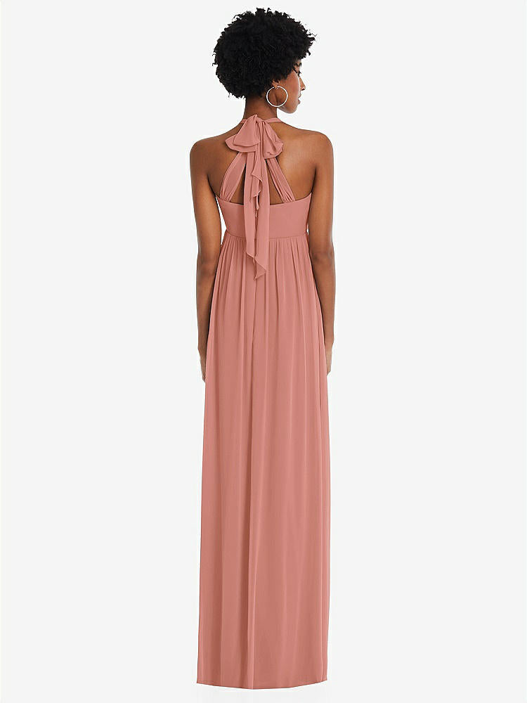 【STYLE: 1564】Convertible Tie-Shoulder Empire Waist Maxi Dress【COLOR: Desert Rose】