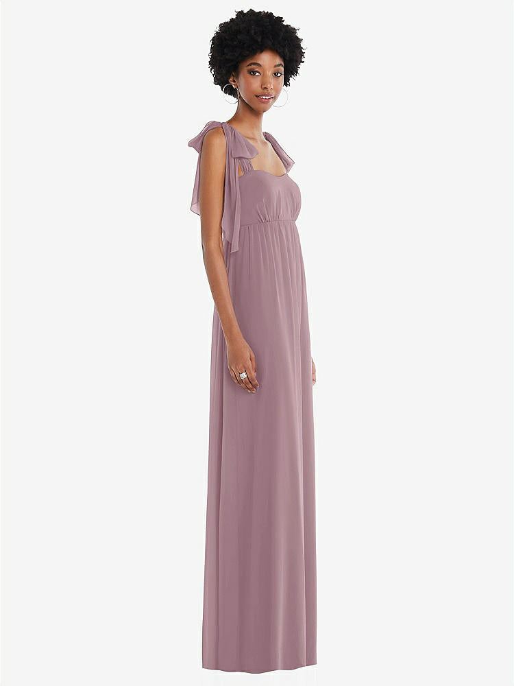 【STYLE: 1564】Convertible Tie-Shoulder Empire Waist Maxi Dress【COLOR: Dusty Rose】