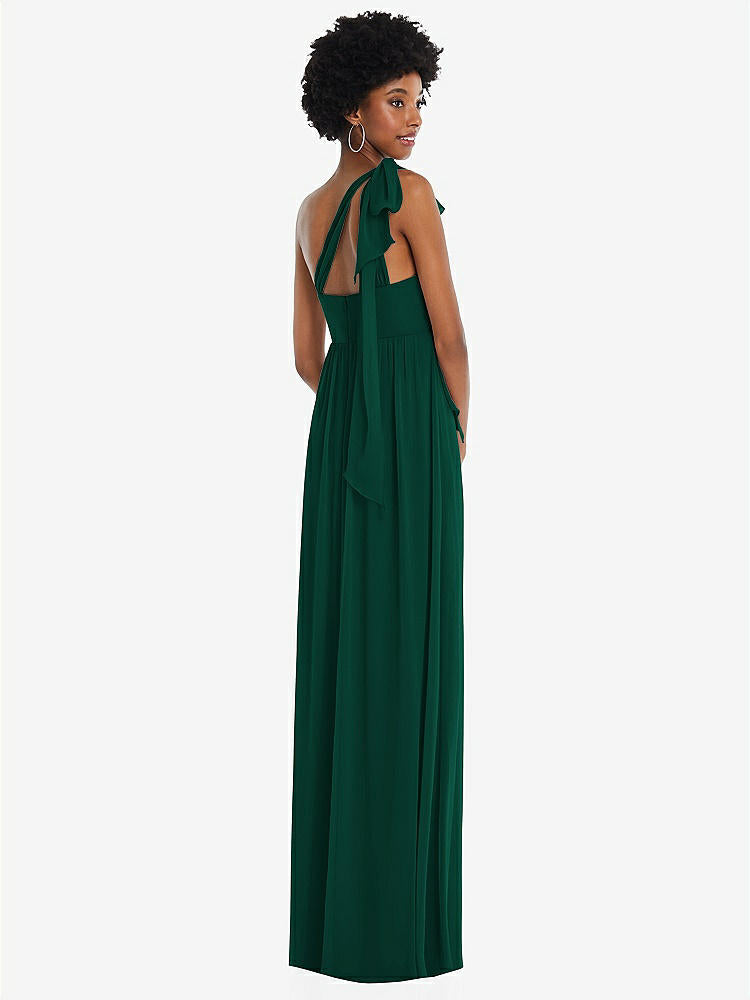 【STYLE: 1564】Convertible Tie-Shoulder Empire Waist Maxi Dress【COLOR: Hunter Green】