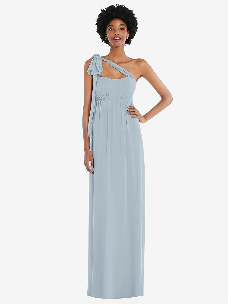 【STYLE: 1564】Convertible Tie-Shoulder Empire Waist Maxi Dress【COLOR: Mist】