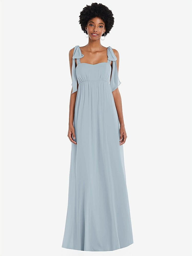 【STYLE: 1564】Convertible Tie-Shoulder Empire Waist Maxi Dress【COLOR: Mist】