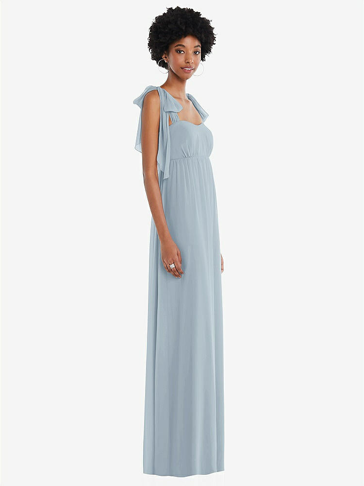 【STYLE: 1564】Convertible Tie-Shoulder Empire Waist Maxi Dress【COLOR: Mist】