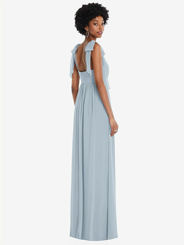 【STYLE: 1564】Convertible Tie-Shoulder Empire Waist Maxi Dress【COLOR: Mist】