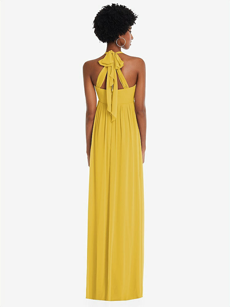 【STYLE: 1564】Convertible Tie-Shoulder Empire Waist Maxi Dress【COLOR: Marigold】