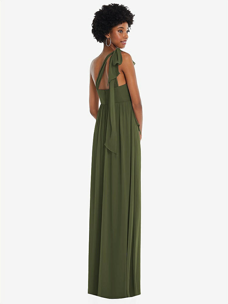 【STYLE: 1564】Convertible Tie-Shoulder Empire Waist Maxi Dress【COLOR: Olive Green】