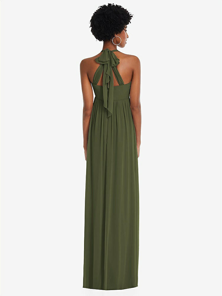 【STYLE: 1564】Convertible Tie-Shoulder Empire Waist Maxi Dress【COLOR: Olive Green】