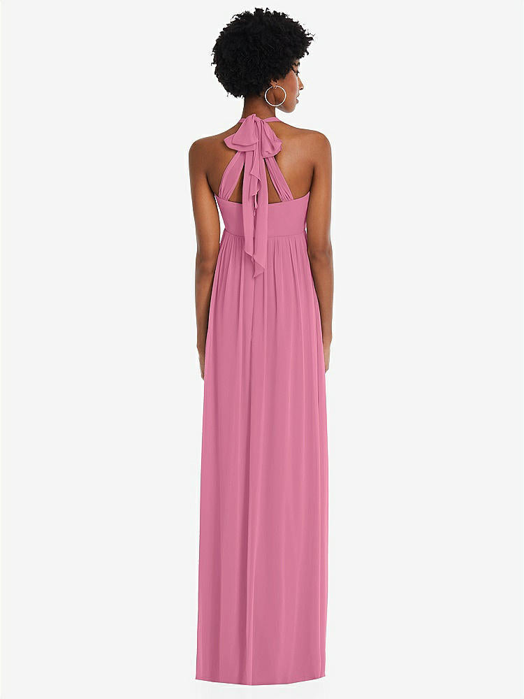 【STYLE: 1564】Convertible Tie-Shoulder Empire Waist Maxi Dress【COLOR: Orchid Pink】