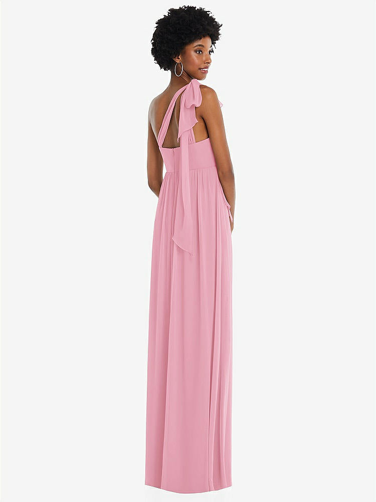 【STYLE: 1564】Convertible Tie-Shoulder Empire Waist Maxi Dress【COLOR: Peony Pink】