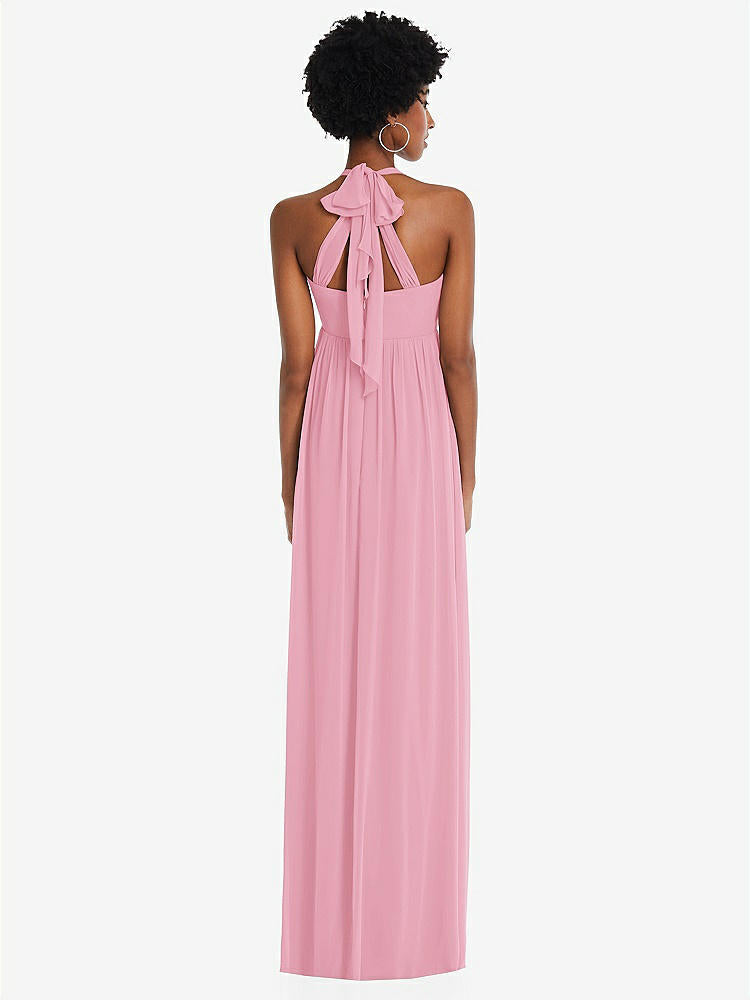 【STYLE: 1564】Convertible Tie-Shoulder Empire Waist Maxi Dress【COLOR: Peony Pink】